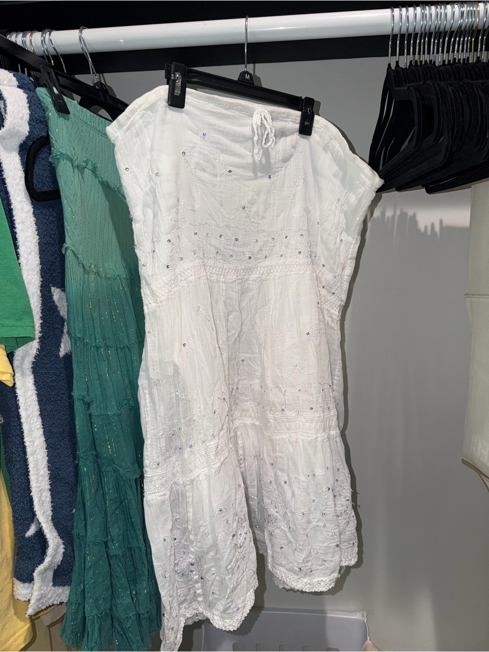 White Embellished Maxi Skirt - Women